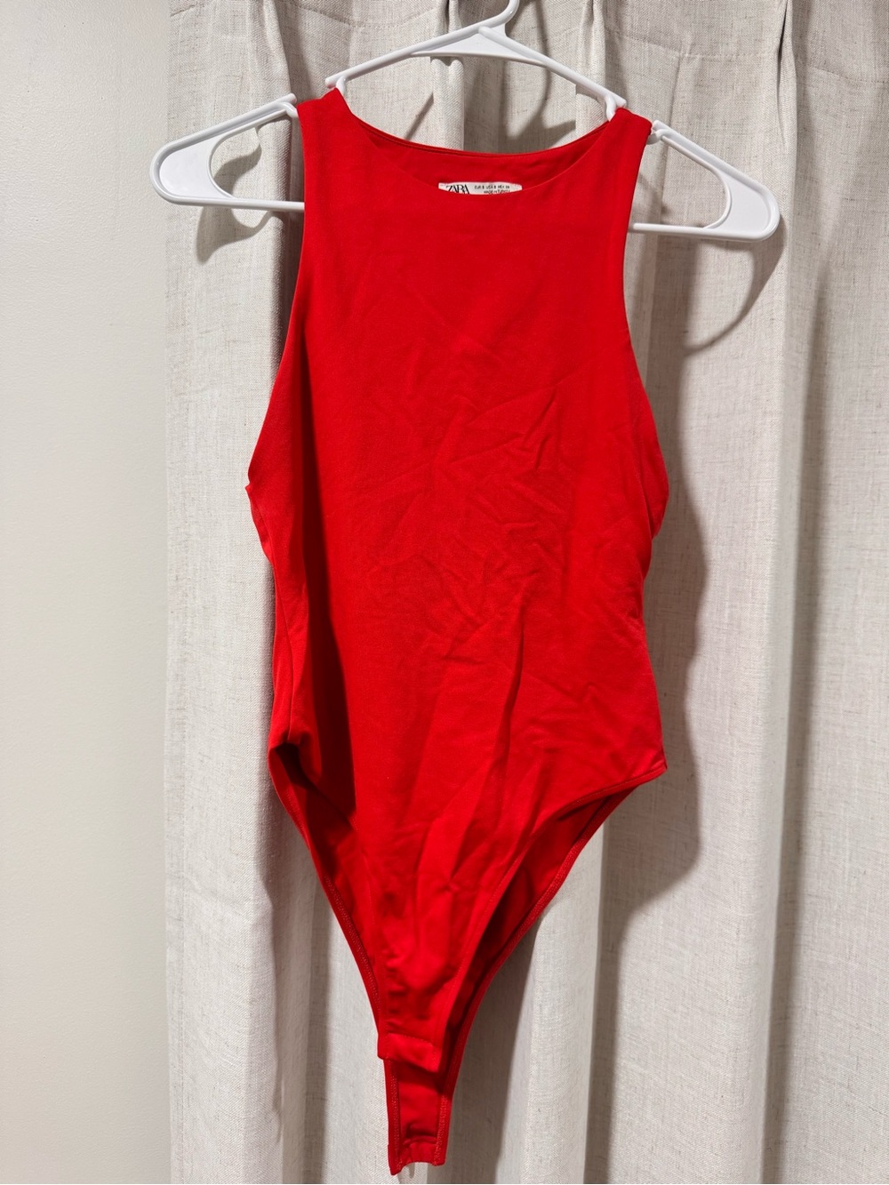 Zara Bright Red Sleeveless Bodysuit